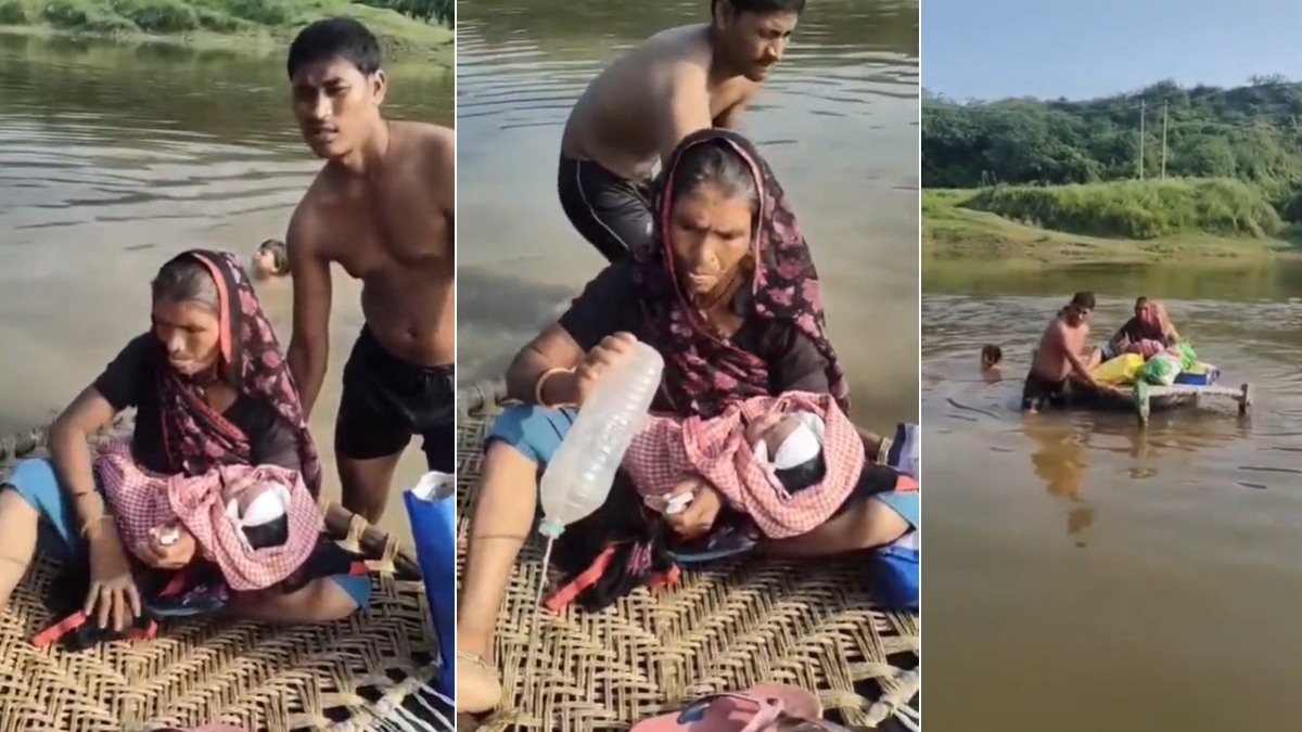 फतेहाबाद में मजबूरी की तस्वीर! प्रसूता और नवजात को ट्यूब पर चारपाई रखकर पार कराई नदी